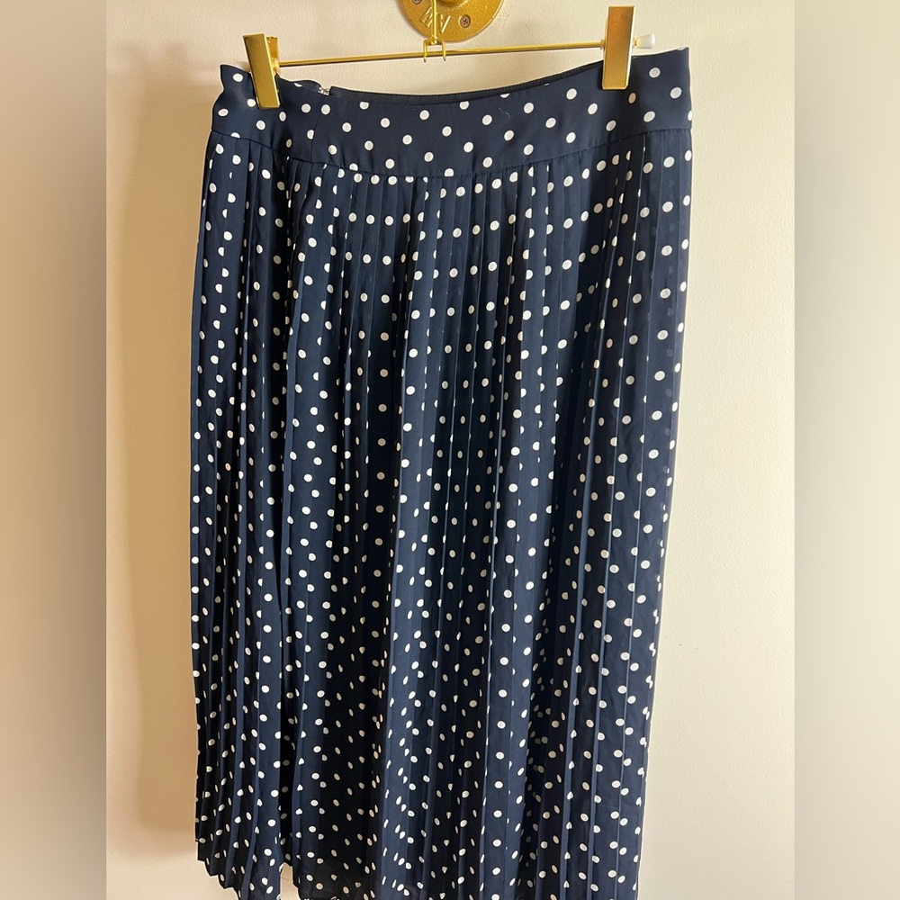 J Crew Blue & White Polkadot Skirt